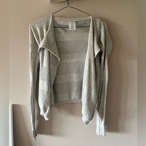 Ivivva Girls 2 in 1 sweater cardigan vest top light grey